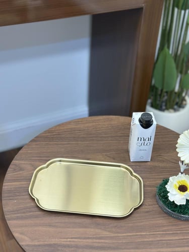 صينية تقديم ذهبي مطفي