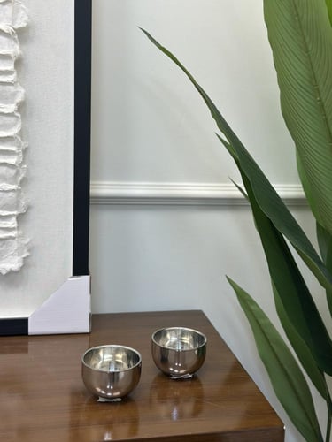 صحن تقديم استيل فضي