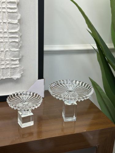 صحن تقديم بكرستال شفاف
