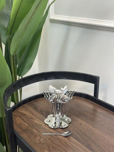 ملاعق حلا فضي باستاند