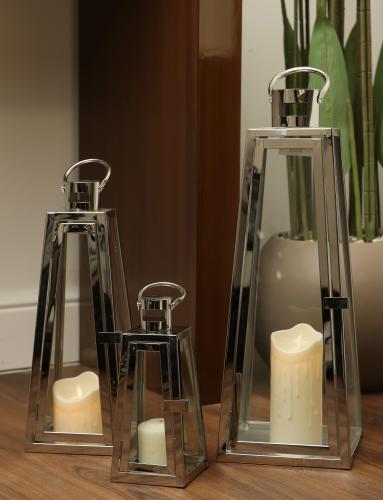 طقم 3 فوانيس رمضانيه فضي