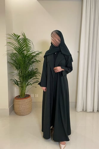 عباية كريب نص مقلم ونص ساده