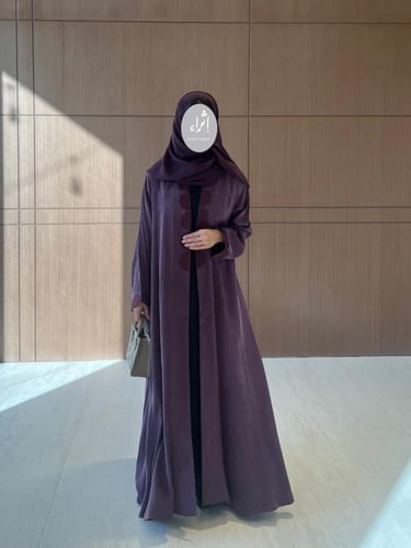عباية حرير مغسول ياباني بنفسجي