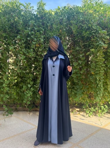 عباية كريب تايواني كحلي وسماوي