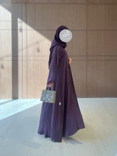 عباية حرير مغسول ياباني بنفسجي