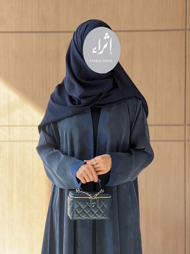 عباية حرير مغسول ياباني كحلي