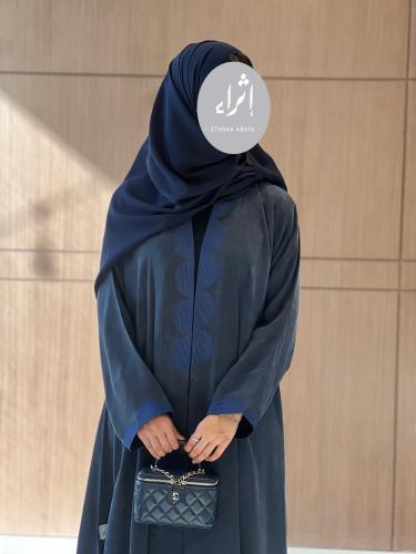 عباية حرير مغسول ياباني كحلي