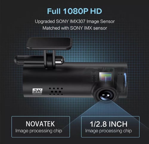 داش كام للسيارة مع تطبيق تدعم التسجيل الصوتي