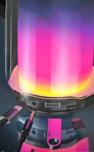 سماعة مكبر صوت سبيكر بلوتوث مع اضاءة ليد 360 درجة...