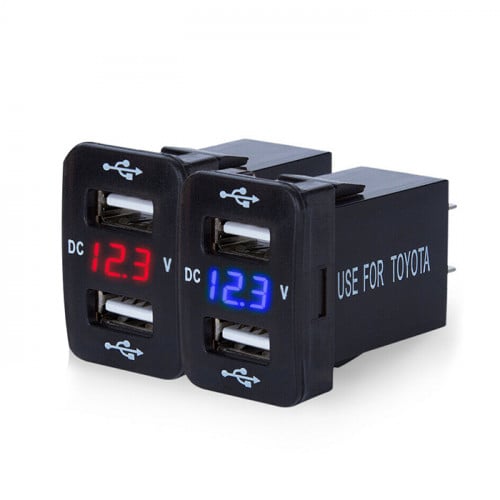 منفذين طبلون USB مع مقياس فولت تويوتا كبير 4.8 أمب...