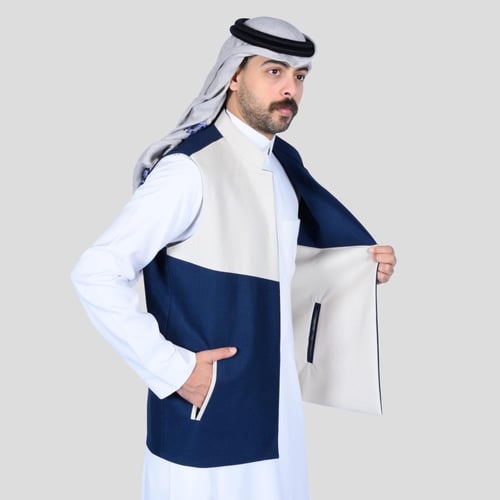 سديري دبل فيس كحلي مع اوف وايت