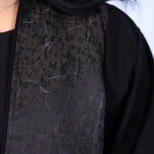 عباية انترنت سوداء مميزة مع تدخيلة قماش جاكار من ا...