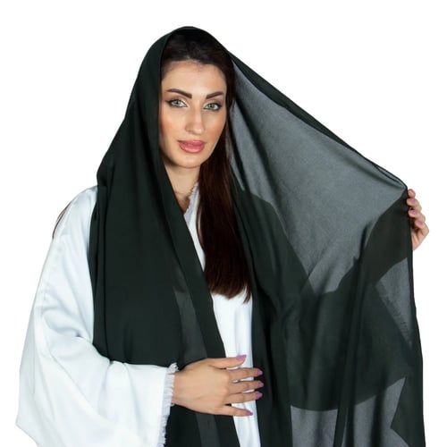 طرحة ملونة سادة أخضر زيتي