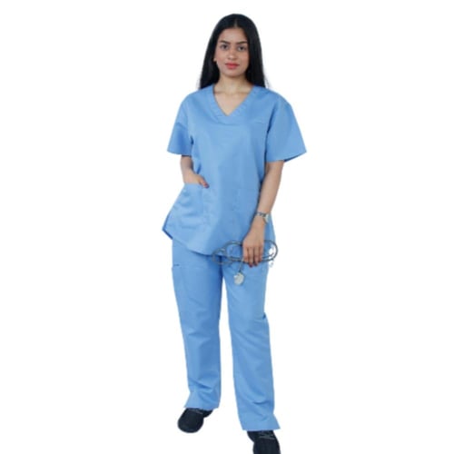 سكراب طبي أوفر سايز نسائي لون سماوي 105 Kenzi