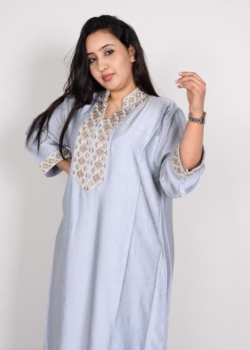 جلابية رمضانية فاخرة بتطريز هندسي