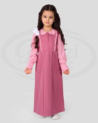 زي ابتدائي مدرسي وردي كويتي