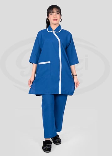 طقم زي عاملات منزلية خريفي بلمسة دانتيل جانبي