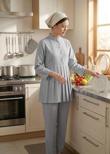 طقم يونيفورم كنزى (Kenzi) تصميم بكسرات أنيقة