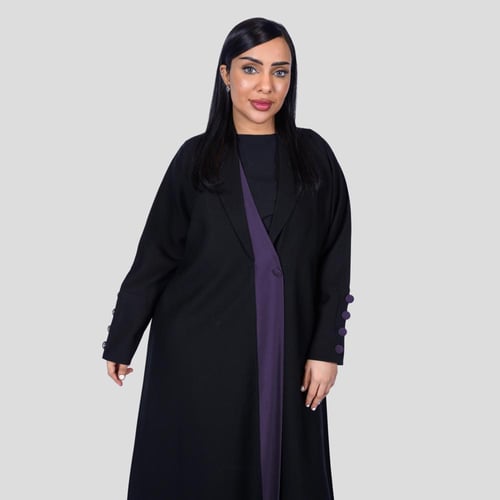 عباية سوداء عملية انترنت مع تدخيلة قماش جانبي من 4...