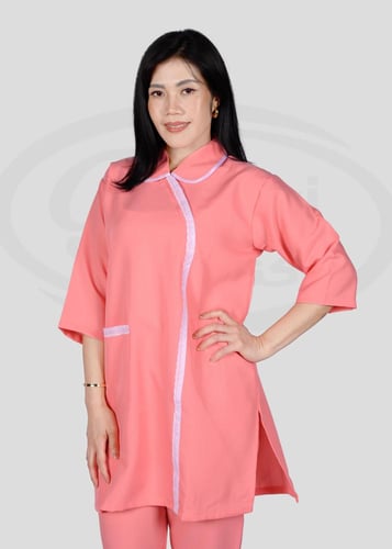 زي عاملة بقصه مريحه متعدد الألوان