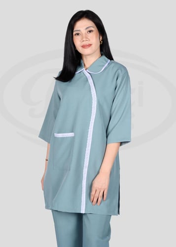 زي عاملة بقصه مريحه متعدد الألوان