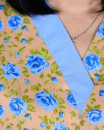 زي عاملات منزليه قطعتين بزهور