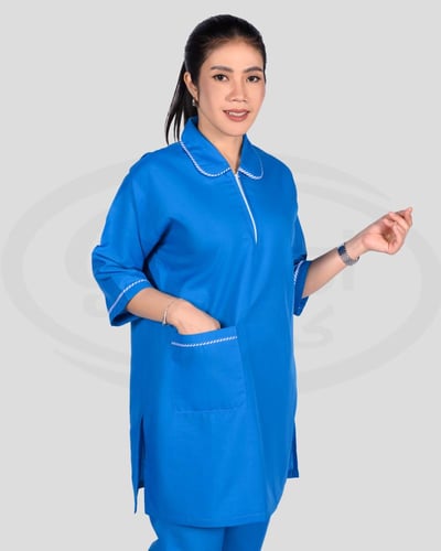 زي عاملة بقصه مريحه متعدد الألوان