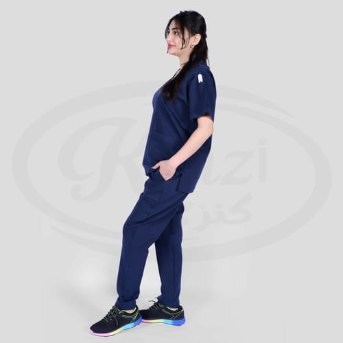 طقم سكراب طبي كنزي للجنسين لون كحلي