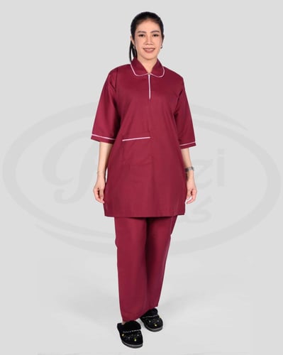 زي عاملة بقصه مريحه متعدد الألوان