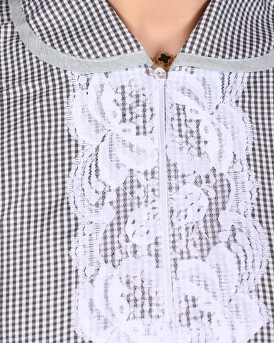 قميص عامله منزلية باكمام متوسطه كاروهات