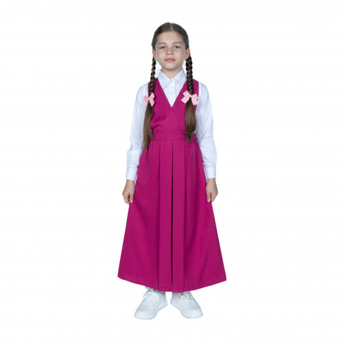 مريول مدرسي إبتدائي فوشي مع قميص أبيض