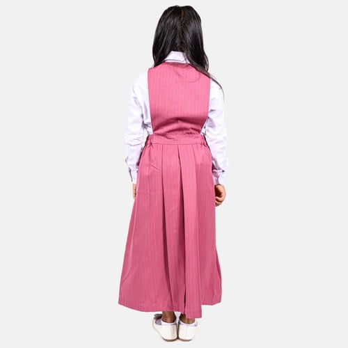 مريول مدرسي أبتدائي وردي مع قميص أبيض