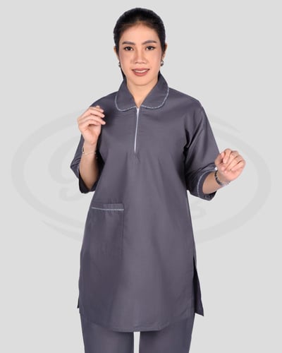 زي عاملة بقصه مريحه متعدد الألوان