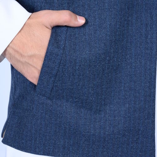 سديري دبل فيس مقلم كحلي بيج M