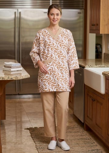 زي عاملات منزلية قطعتين بتصميم مودرن