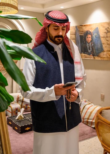 فيست رسمي بياقة صينية وجهين دبل فيس كحلي غامق وبيج...