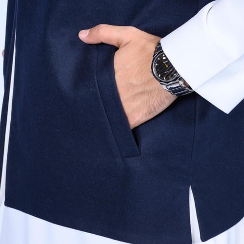 سديري رجالي دبل فيس أبيض كحلي M