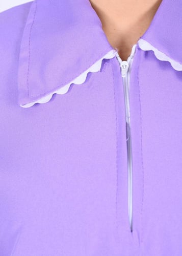 طقم عاملات منزلي خريفي بياقة مزخرفة