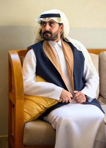 فيست جوخ رجالي كحلي و عسلي. تصميم دبل فيس بياقة وا...