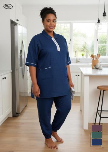 يونيفورم مريح بتطريز دانتيل جامبو