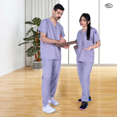 طقم سكراب طبي للجنسين رصاصي 102 Kenzi