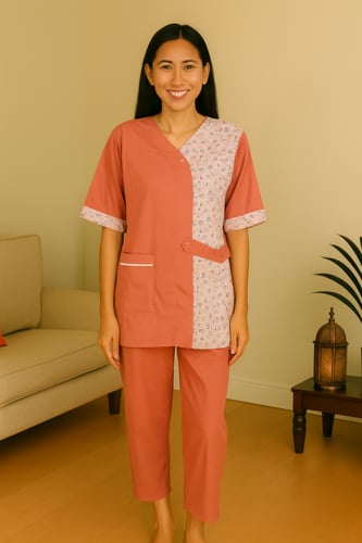 طقم زي موحد مع نقشة أزهار