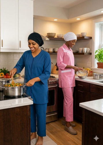 بكج طقم يونيفورم العاملات المتكامل (4 قطع)