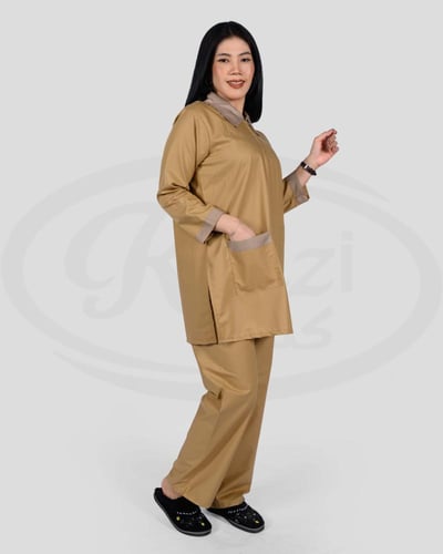 طقم بدلة عامله بسحاب ملون مريح