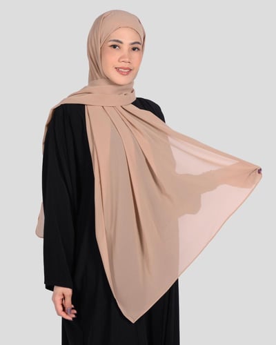 حجاب نسائي شيفون مثبت بقبعة بعدة الوان