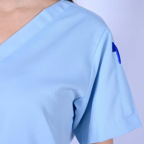 طقم سكراب طبي كنزي للجنسين لون سماوي فاتح