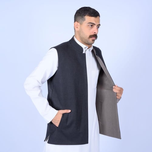 سديري دبل فيس مقلم فيراني غامق اسود