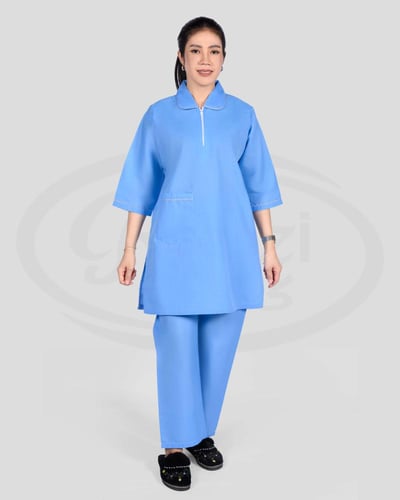 زي عاملة بقصه مريحه متعدد الألوان