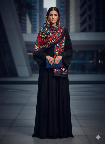 حجاب نسائي بنقوش فنية