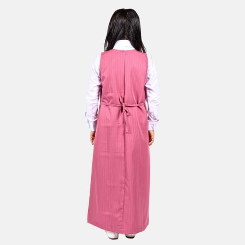 مريول مدرسي أبتدائي وردي مع قميص أبيض